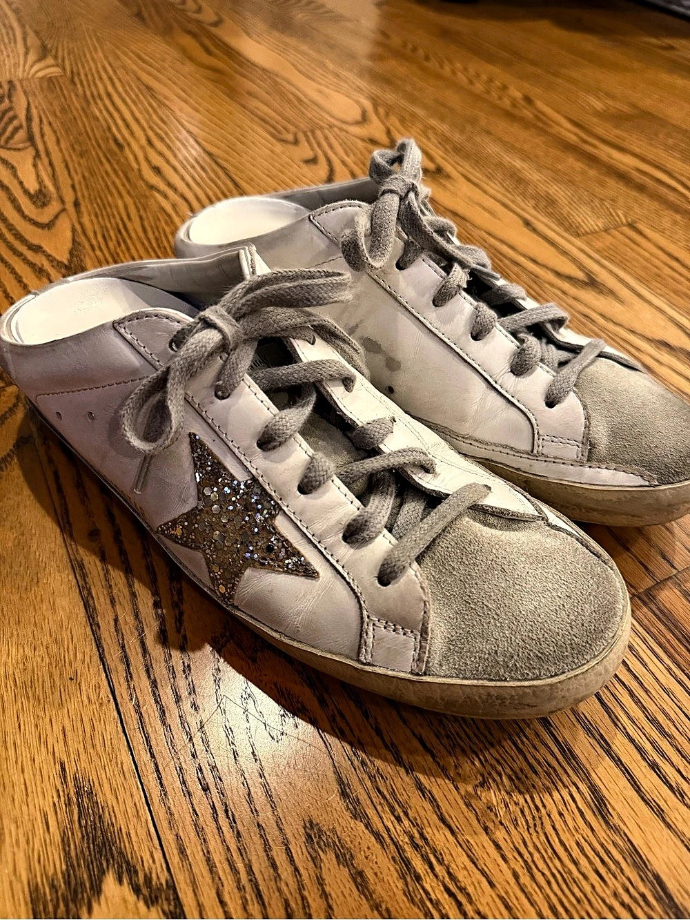 Golden Goose Super-Star Sabot Sneakers White & Gray